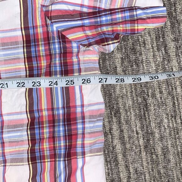 Daniel Cremieux Mens Size XXL Button‎ Front Denim Red Blue Plaid Short Sleeves - Picture 3 of 6